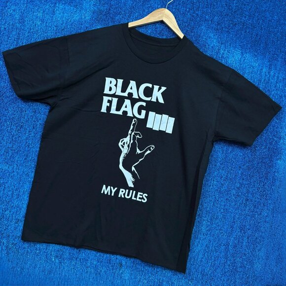 Black Flag My Rules Rock T-Shirt Size Extra Large - Picture 3 of 4